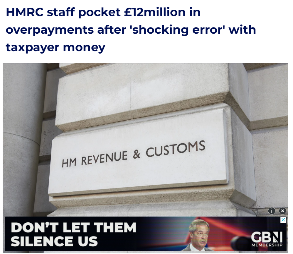 HMRC staff pocket £12million in overpayments after ‘shocking error’ with taxpayer money…